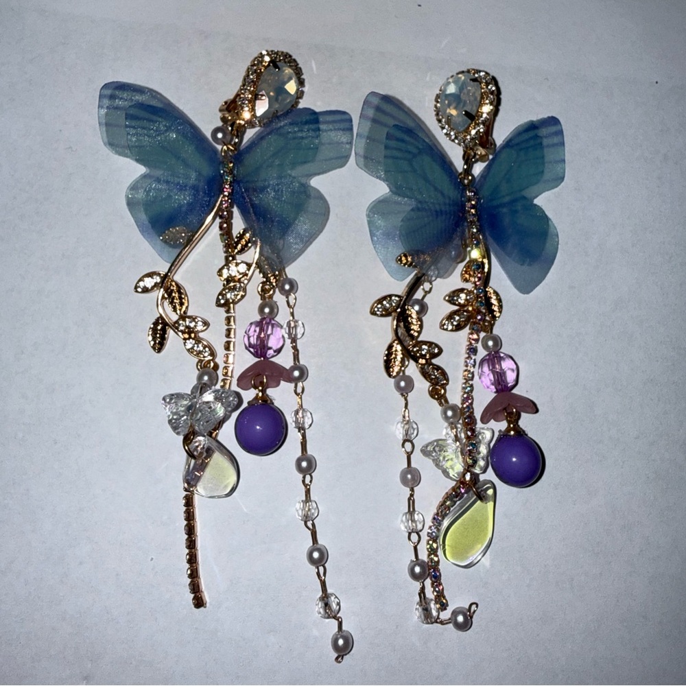 Butterfly clip on earrings